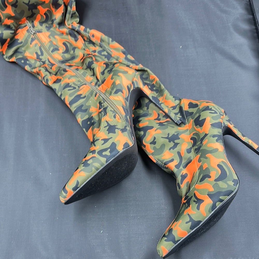 Thigh high Camouflage High Heel Boots